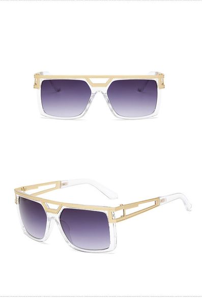 

women luxury designer sunglasses men women brand polarized driving glasses uv400 goggle metal frame gradient lens oversized, White;black