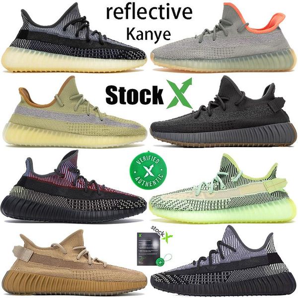 

kanye reflective running shoes men women desert sage asriel israfil oreo designer shoes sneakers cinder marsh bred trainers with stockx box