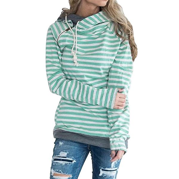 

12 color autumn/winter striped tie-up hoodie pocket 0608 # wt19, White