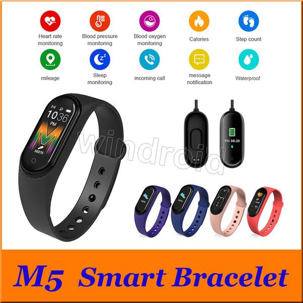 M5 Akıllı İzle Smartband Spor Spor izci Akıllı Bilezik Tansiyon Gerçek Nabız Bluetooth Su geçirmez Vs M3 M4 ucuz