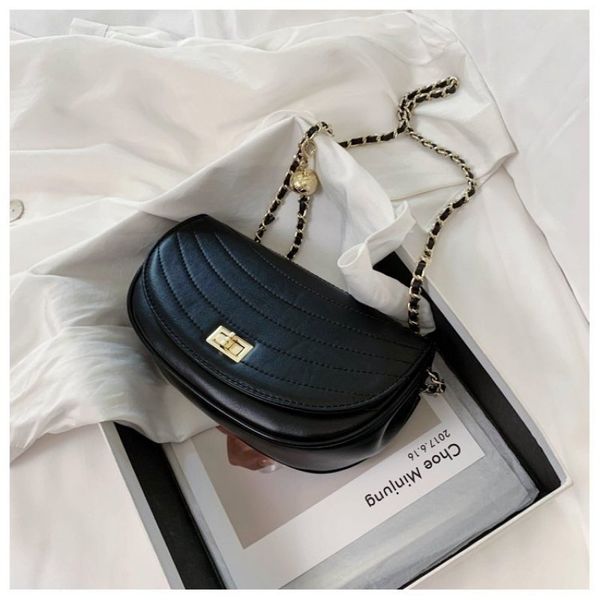 

2020 new ringer chain lock bag semicircular shoulder bag cross-body small female
