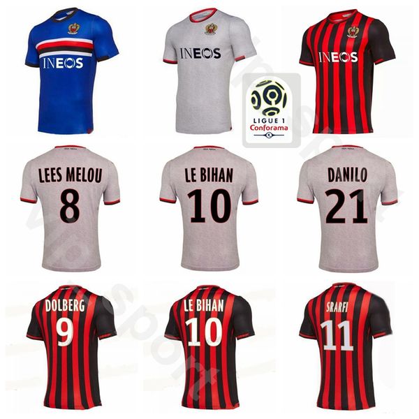 

ogc nice jersey 2019 2020 soccer men home 9 dolberg 25 cyprien 8 lees-melou 14 ganago 29 herelle 10 ounas football shirt kits, Black;yellow