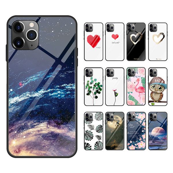 

gradient tempered glass case for iphone 11 pro xs max xr x xs pattern stained glass cover for iphone 11pro max cases