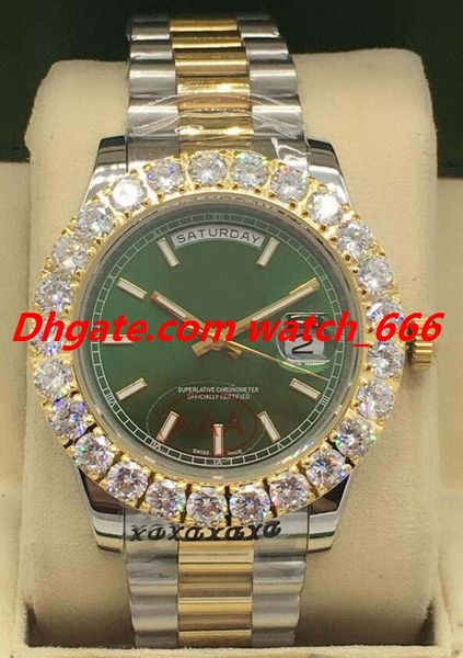 

new version luxury watch 6 style two tone 41mm bigger diamond dial/bezel 118348 watch chest never worn automatic fashion men's watch, Slivery;brown