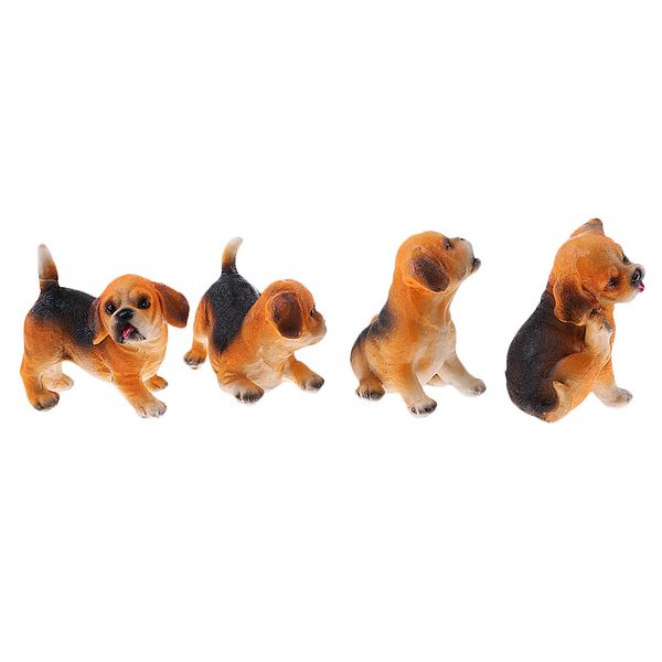 

4шт декоративные смолы собака модели фигура скульптура для домашнего сада украшения