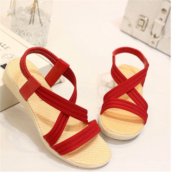 

2020 fashion women flat sneakers bohemian dames sandalen casual sandals slippers beach shoes sweet girls ladies sandale boheme, Black