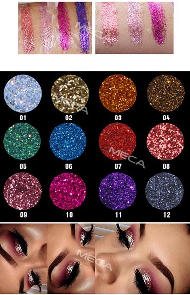 Mode Glitter Pulver Lidschatten Make-Up Wasserdichte Pailletten Helle Bühne Lidschatten Schimmer Glänzend Film Neueste Auge Gesicht Tattoo Schönheit