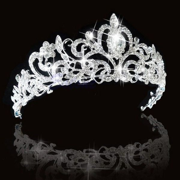 

bridal princess austrian stunning crystal hair tiara wedding crown veil headband