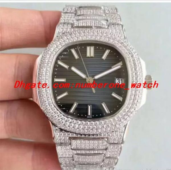 

luxury watch 5719 cal.324sc automatic 28800bph mens watches sapphire crystal full diamond transparent case back 40mm calendar wristwatch, Slivery;brown