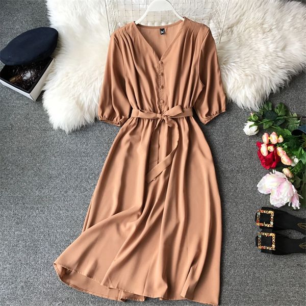 

fashion spring new v neck summer midi long dress vestido de festa evening party bandage women casual elegant high waist vestidos, Black;pink