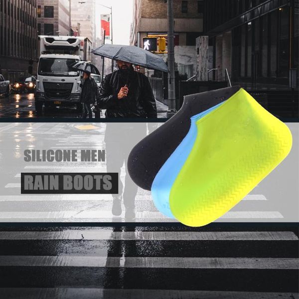 

1 pair reusable shoes cover waterproof silicone non-slip men rain boots overshoes s/m/l shoes protectors accessories