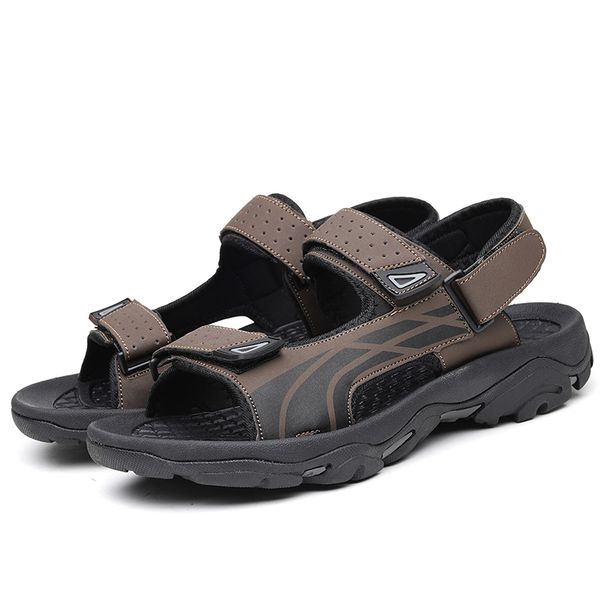 

genuine ete erkek homme sandal zandalias sandale sandalet sandalen masculina sandali sandles uomo rasteira rubber sandel shoes, Black