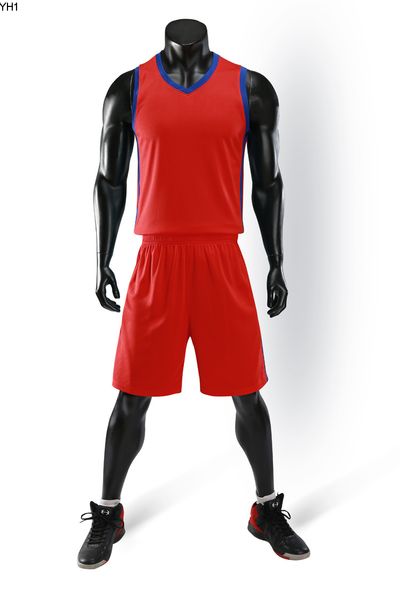 

2019 new blank basketball jerseys printed logo mens size s-xxl price fast shipping good quality a006 red blue rb002nq, Black;red