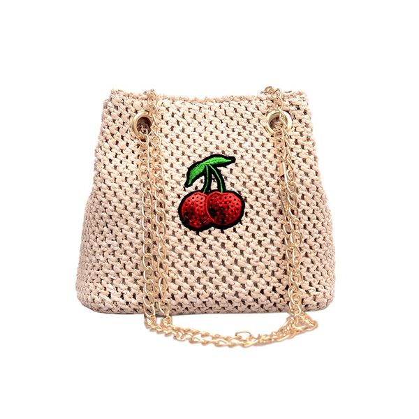 

bohemia солома сумки женщина сумки плечо посланник ротанг сумка вишневой вышивка сеть crossbody бежевый