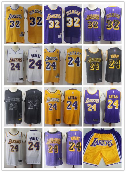 

Мужские Лос Анджелес Лейкерс 32 Мэджик Джонсон 24 Коби Брайант Баскетбольные Шорты Баскетбольные Майки