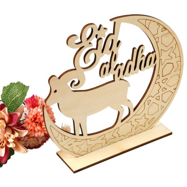 

eid mubarak al-fitr wooden islam diy ramadan moon plaques muslim home party decor handmade miniatures party decoration