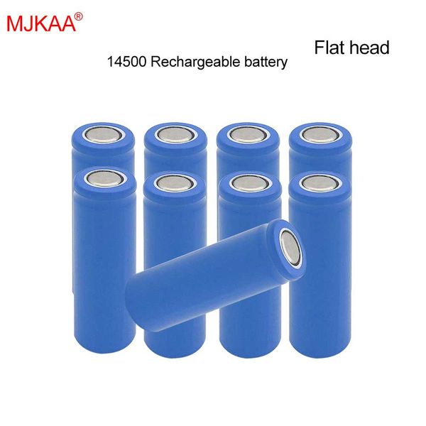 

50 pcs factory price mjkaa 100% genuine 1200mah 14500 lithium ion 3.7v aa size rechargeable battery for mobile power flashlight flat head