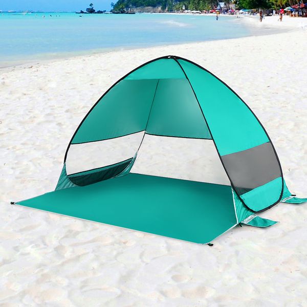 

automatic up beach tent cabana portable upf 50+ sun shelter camping fishing canopy outdoor camping hiking tents
