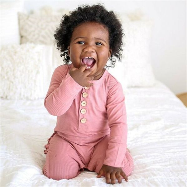 

New Arrival Newborn Baby Girl Boy Autumn Winter Clothes Knitted Solid Long Sleeve O-Neck Romper Jumpsuit Headband 2Pcs Outfits