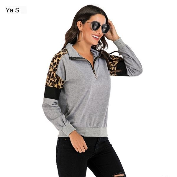 

womens designer season zipper stand collar casual sweater contrast stitching shirt clothingh, Black;brown