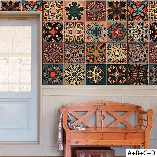 

moroccan style diy mosaic wall tiles stickers waist line wall sticker kitchen adhesive bathroom toilet waterproof pvc wallpapers