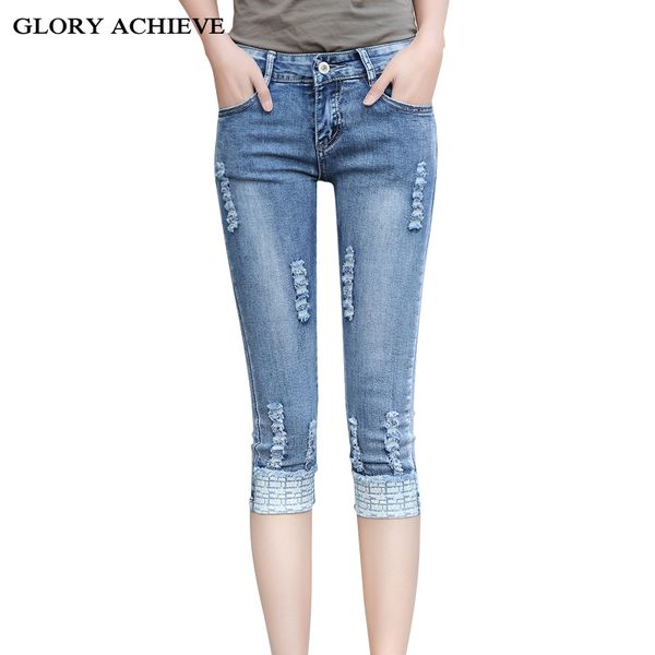 

2019 лео оего capris джин женина женина stretch колена джинов оѬ джин жен, Blue