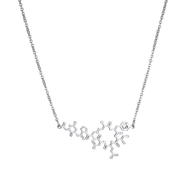 

chemistry structure science women pendants stainless steel earring necklace jewelry set molecule choker necklace vn045, Golden;silver