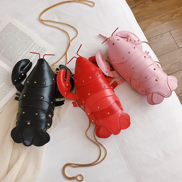 

lobster сумка плеча дизайн мини женщин сумки 3d мультфильм животных shape crossbody сумки мода цепи сумка