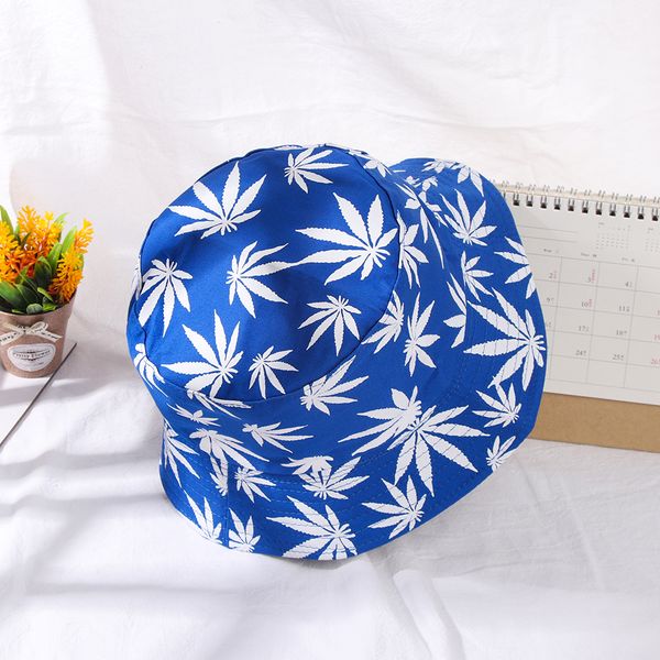 

1pc unisex maple leaf печать hip hop cap повседневного панама bucket hat пара хлопок рыболов шляпа мода вс flat top caps подарки, Blue;gray