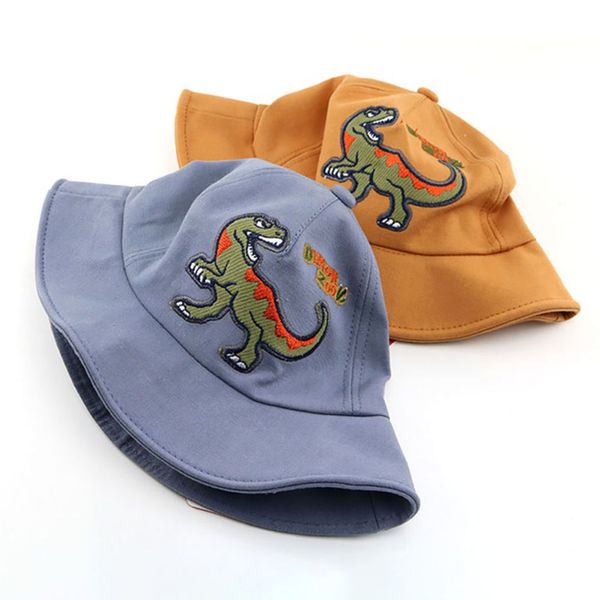 

2020 new baby's spring and summer wild leisure outdoor small dinosaur shape shade fisherman hat, Yellow