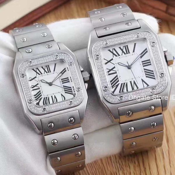 

2019 watch quartz-battery luxury stainless steel rose gold diamond designer men womens watches wristwatches, Slivery;brown