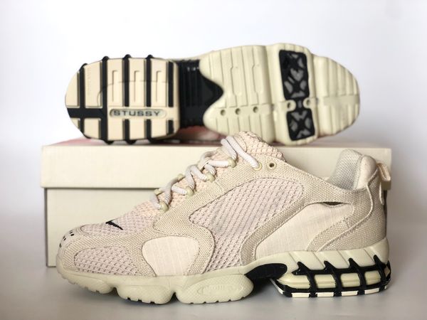 

2020 new stussy zoom spiridon caged style canvas designer trainer women mens mesh running shoes platform jogging shoes sneakers, White;red