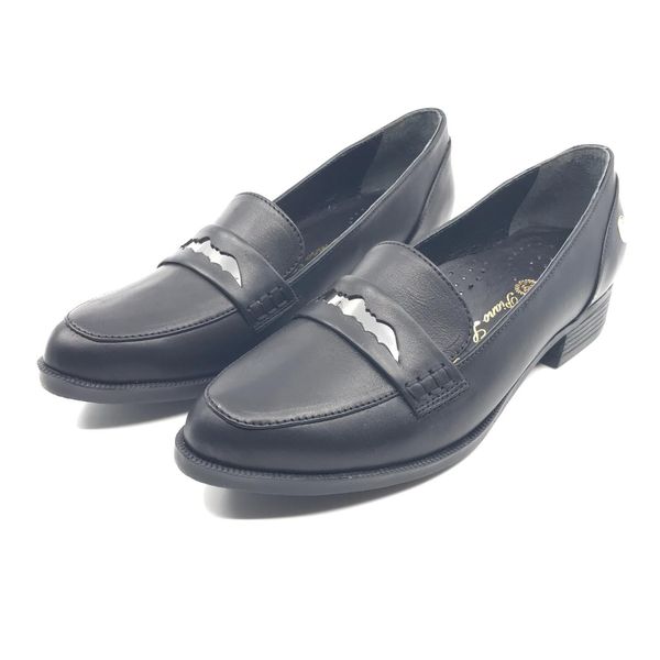 

women's genuine leather shoes black pla48-519