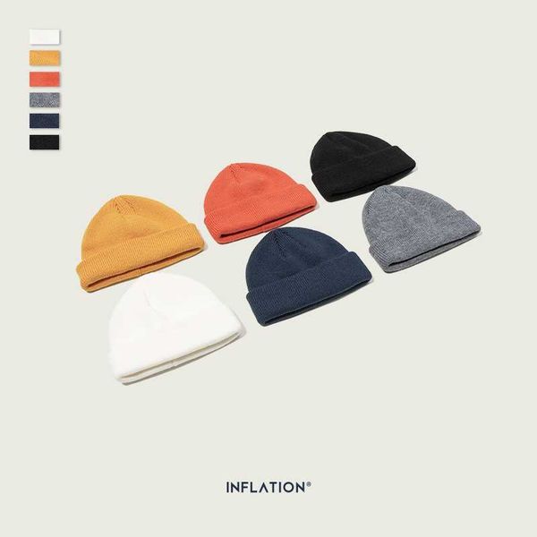 

инфляция unisex knit wool hat осень зима skullies шапочки мода марка теплый вязаный solid 5 цвет skullies beanie 170ci2019