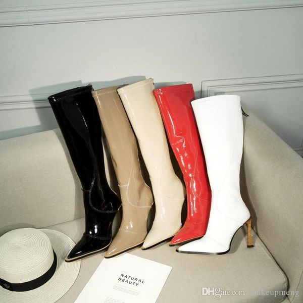 

2019fendi genuine leather ff frame high boots selleria knee high heel boots with original box, Blue;gray