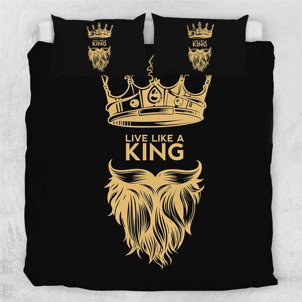 

beddingoutlet crown bedding set black yellow fashion comforter cover 3 pieces mustache hipster bed cover set beard bedspreads
