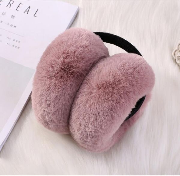 

korean version of the foldable autumn and winter cute earmuffs imitation hair warm ear bag men and women ears, Blue;gray