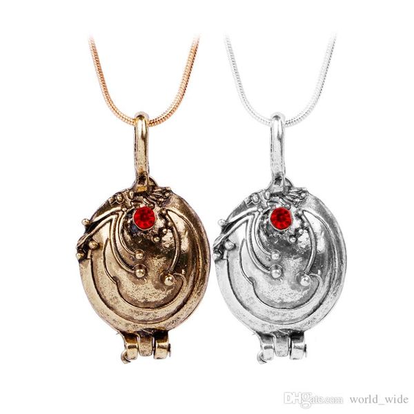 

new the vampire diaries necklace elena gilbert vintage vervain verbena pendant p locket jewelry for men and women, Silver