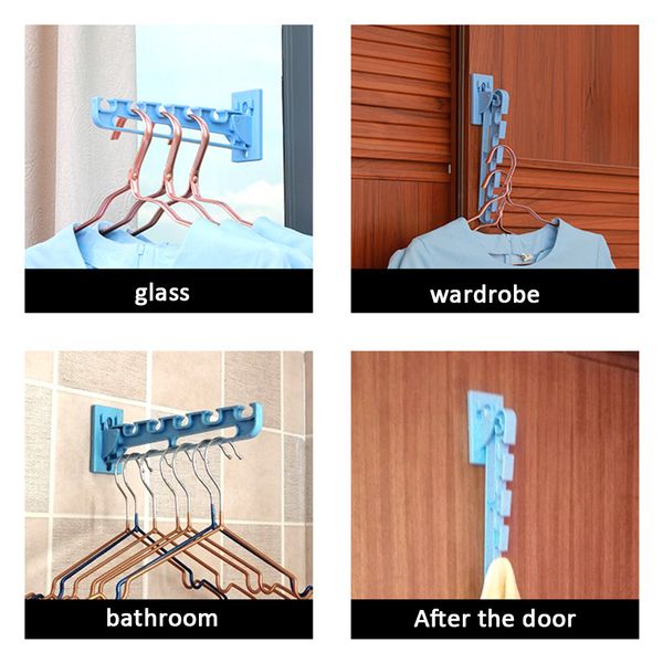 

1 pcs multi-function hook folding rack window bathroom door hook no trace plastic hanger drying supplies for household durable