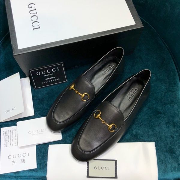 

high-end luxury fashiondesigner women's celebrity party driving casual shoes without laces loafers triple fashion women's shoes jf, Black
