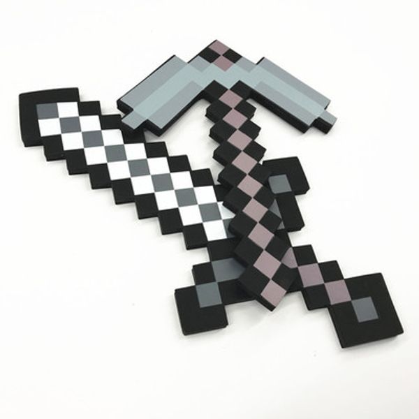 

newe design size minecrafted blue diamond sword soft eva foam toys sword gray pickaxe for children children toys minecraft lego