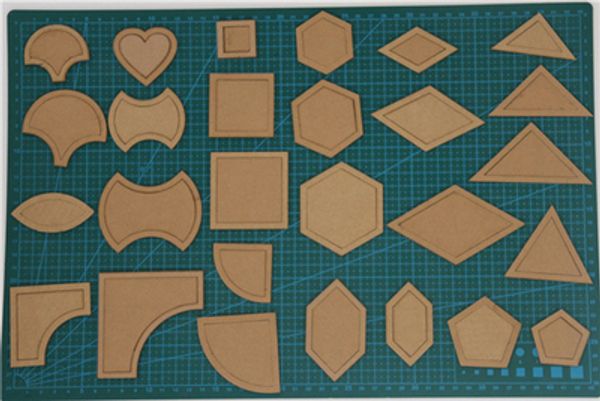 

mixed quilt templates acrylic diy tools for patchwork quilter 1 set 54pcs, Black