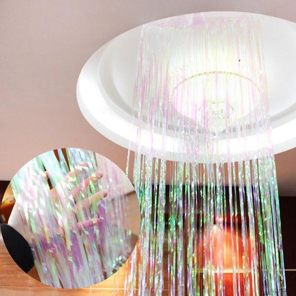 

colorful gradient curtain foil curtains metallic fringe curtains shimmer curtain for birthday wedding party