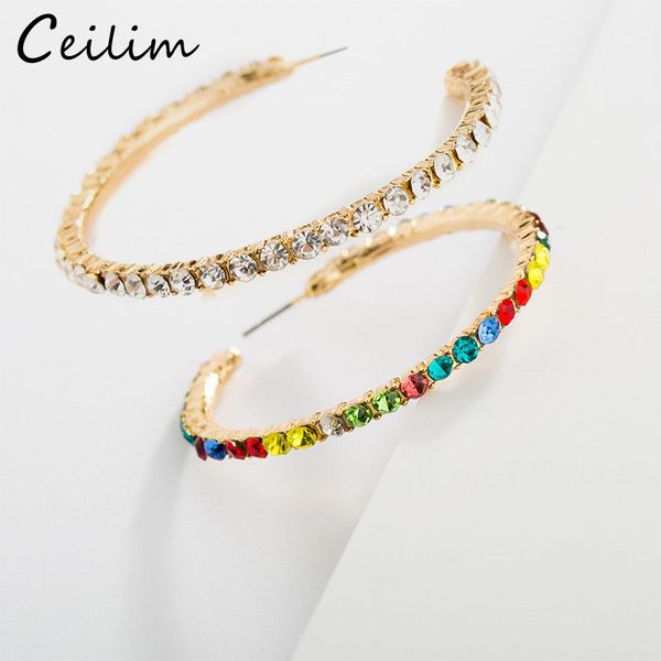 

новый кристалл rhinestone серьги обруча из бисера золотой большой обруч серьги моды сладкий корея дизайн ювелирных изделий для женщин партии, Golden;silver