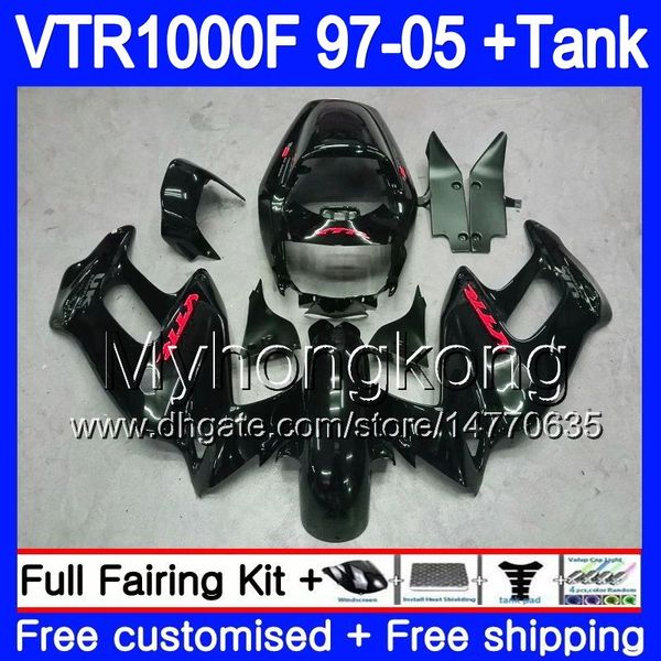 Corpo per HONDA SuperHawk VTR1000F 97 98 99 00 01 02 256HM.25 VTR1000 F VTR 1000 F 1000F Stock nero 1997 1998 1999 2000 2001 2002 Carenatura