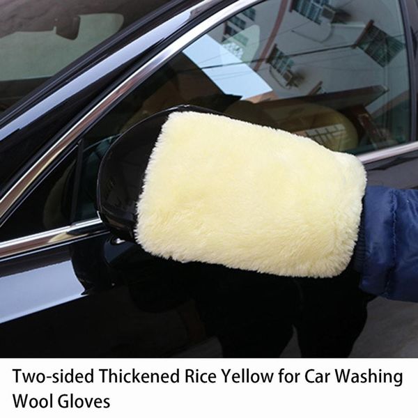 

car wash wool gloves wool velvet waxing thick double-sided gloves car cleaning tools cleaning supplies