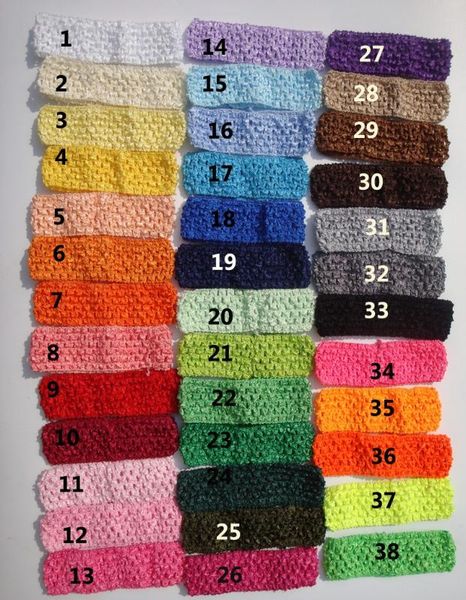

700ps/lot 38color fashion crochet headwear headband for kids girls 1.5 inch, Slivery;white