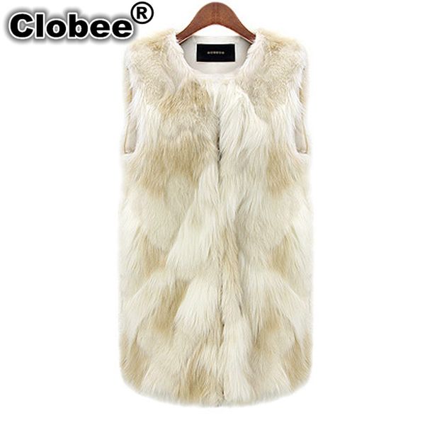 

winter jacket women sleeveless fur jackets fall ming feather furry faux fur gilet coat 2019 faux vest coats waistcoat, Black