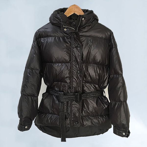 

2019 sellers women duck down coats long fashion female white duck down jacket loose windproof parka warm 458, Black