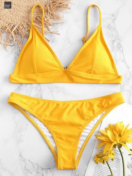 

2019 новое лето женщины бикини solid set push up bra без ведущего купальник треугольник купальщица спандекс костюм купальный костюм biquini, White;black